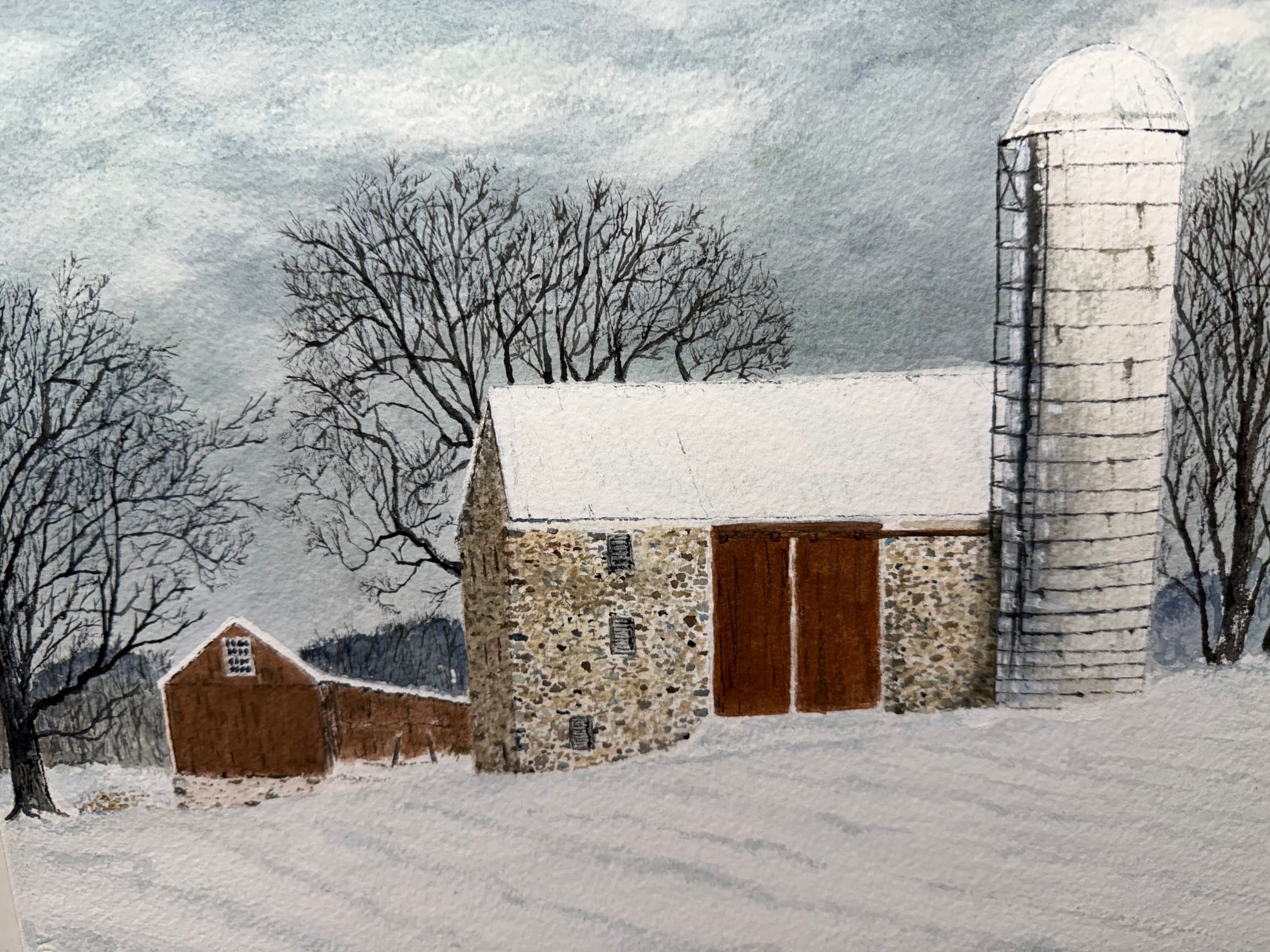 Hillside in White